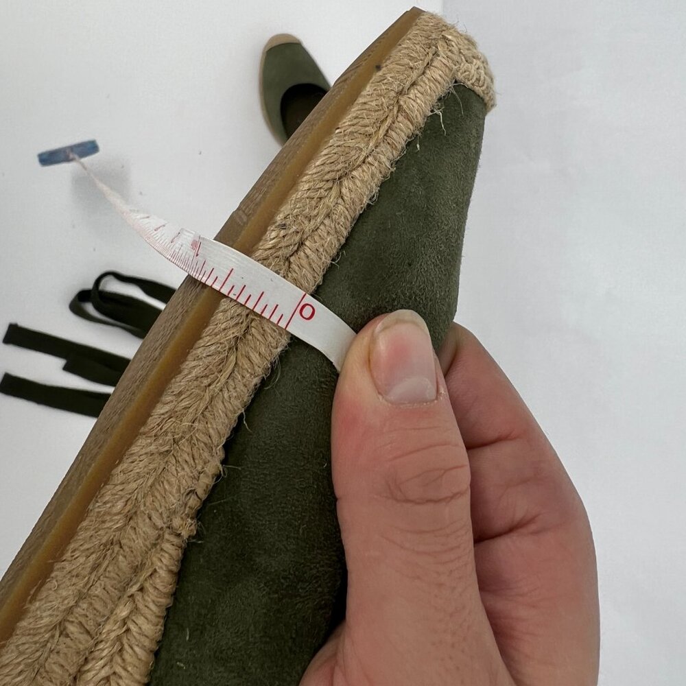Tory Burch Heather Espadrille Ankle Wrap Wedge Leccio Green Suede - Picture 12 of 12